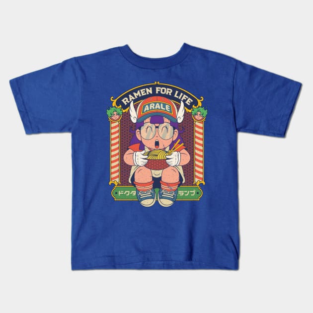 Arale ramen for life Kids T-Shirt by redwane